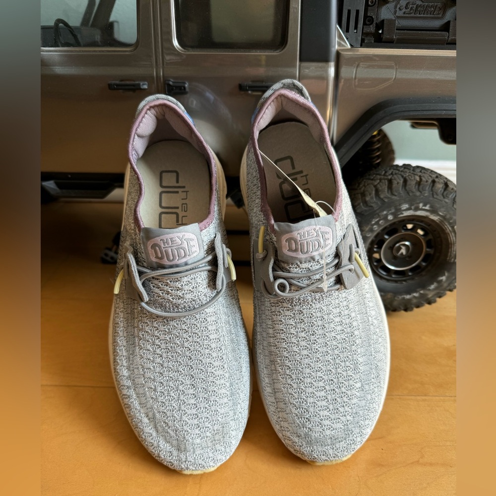 Hey Dude Light Gray Knit Shoes